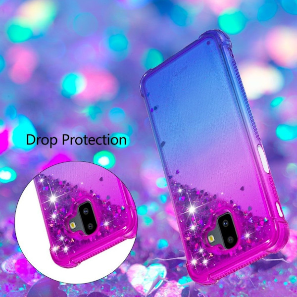 Samsung Galaxy J6 Plus (2018) nyanserat glitterskal - Lila / Blå multifärg