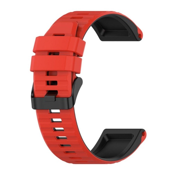 22mm dual color silicone watch strap for Garmin watch  - Red / B Röd