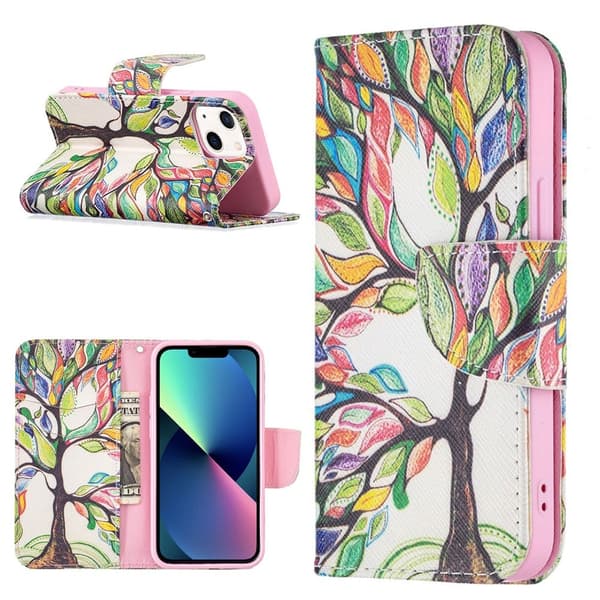 Wonderland iPhone 13 Läppäkotelo - Life Puu Multicolor