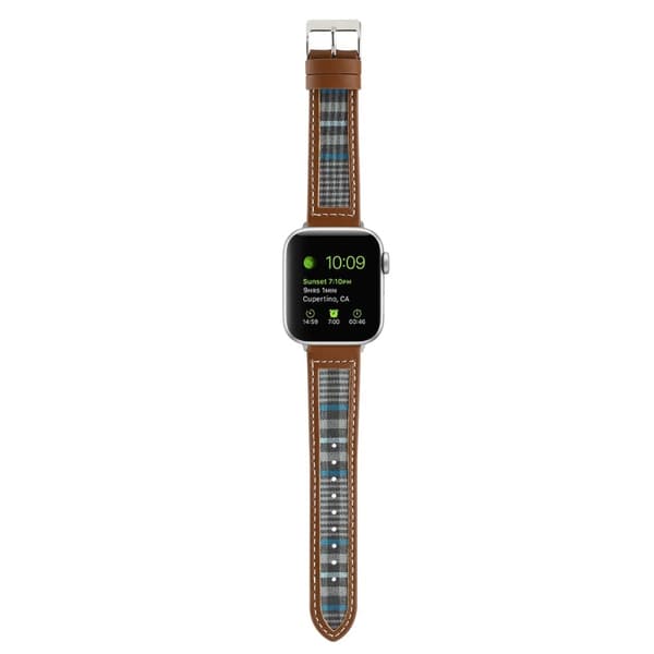 Apple Watch Series 8 (41 mm) tøy- og lærrem - Blå / Hvit Blue