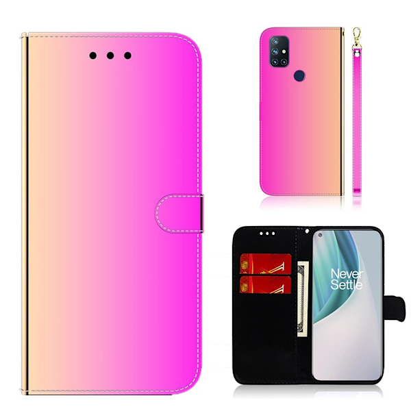 Mirror OnePlus Nord N10 5G flip case - Ruusu Pink