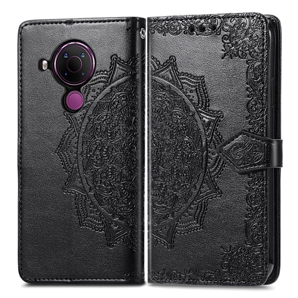 Mandala läder Nokia 5.4 fodral - Svart Svart
