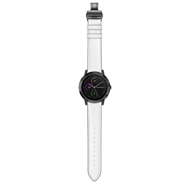 Garmin Vivoactive 3 / Vivomove HR læder Læder Urrem - Sort / Hvid White