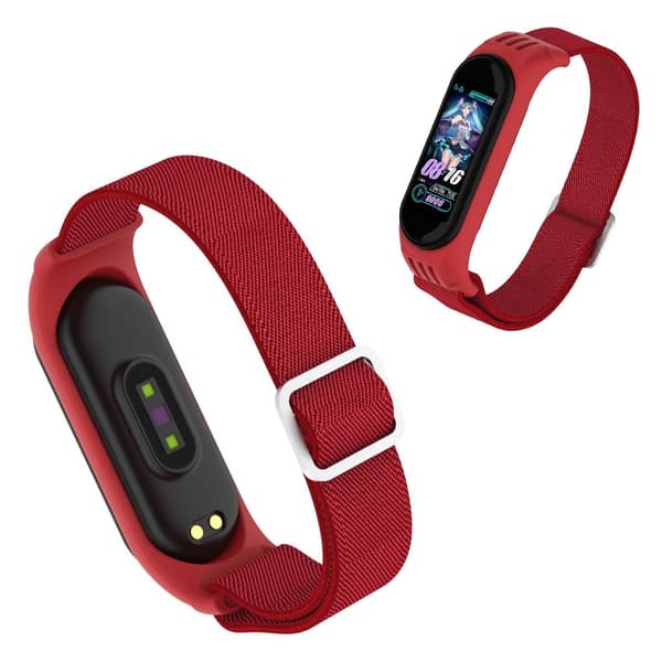 Xiaomi Mi Smart Band 6 / 5 nailon kellonauha - Punainen Red