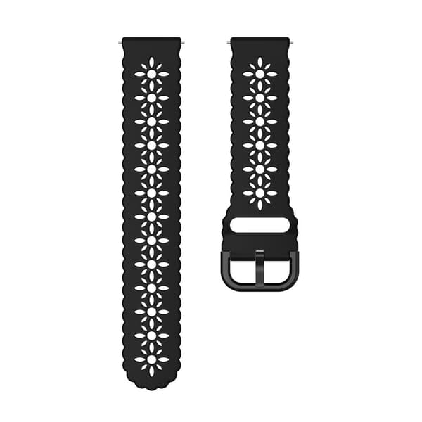 20mm Universal luumun kukka silikoni ranneke - Musta Black