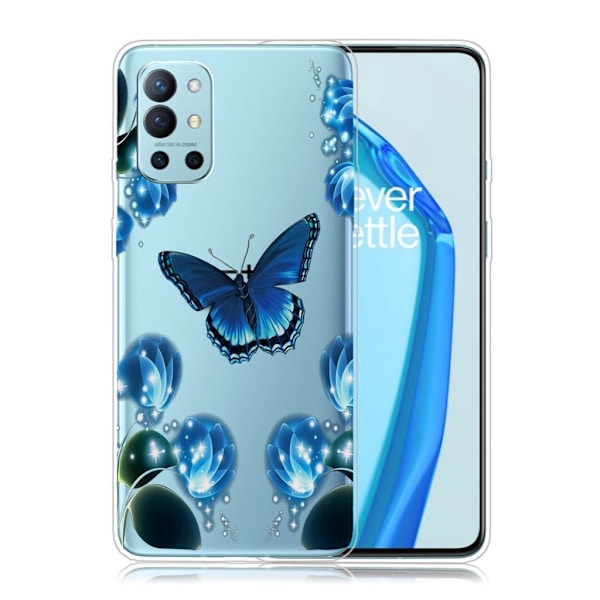 Deco Oneplus 9r Etui - Blå Sommerfugl Transparent