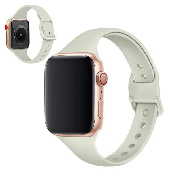 Apple Watch Series 5 40mm solid farve silikone Urrem - Lysegrå Silver grey
