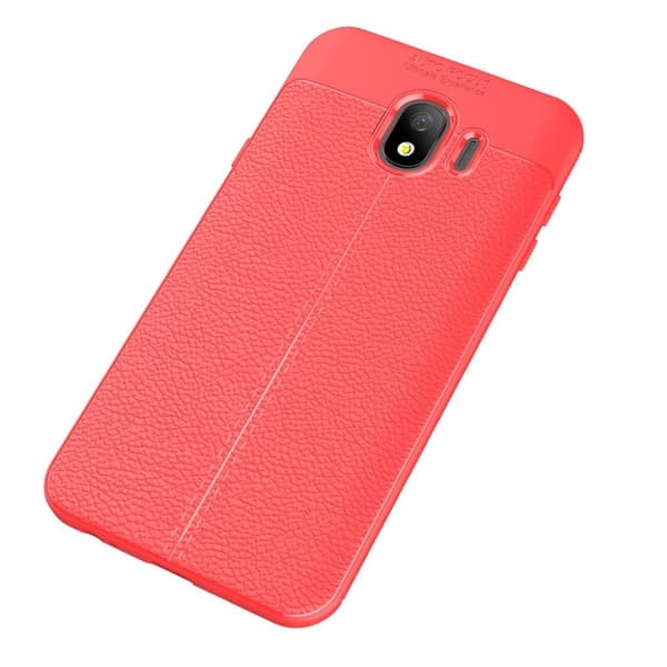 Samsung Galaxy J4 (2018) litchi tekstur myk deksel  - Rød Red