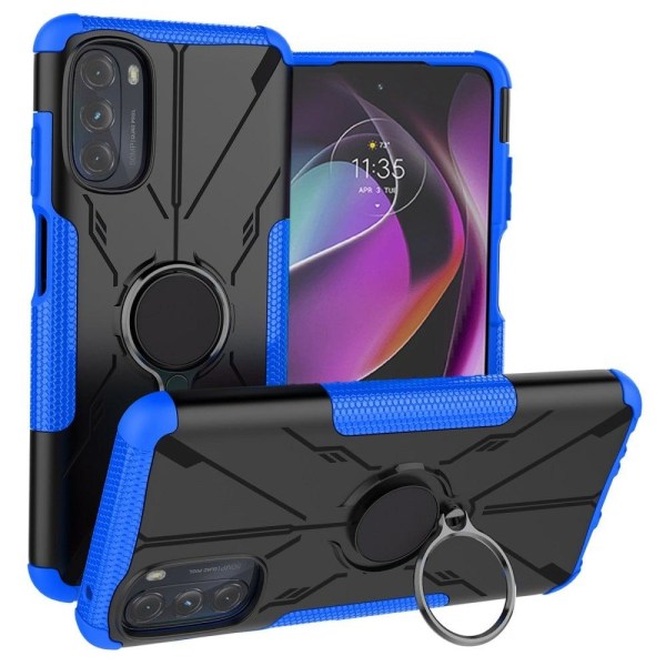 Kickstand-cover med magnetisk plade til Motorola Moto G Stylus (2022) - Blå Blue