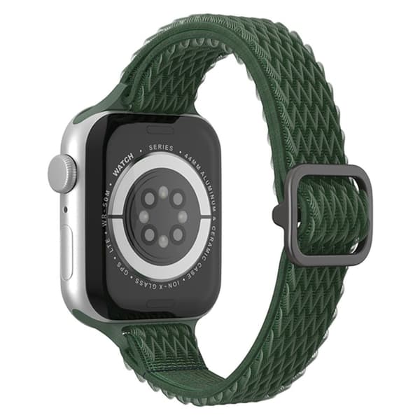 Apple Watch (41mm) nylon-urrem i bølgestil - Militærgrøn Green