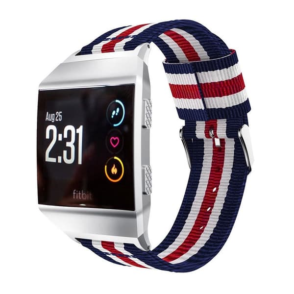 Fitbit Ionic uniikki ranneke - Sininen / Valkoinen / Punainen Multicolor