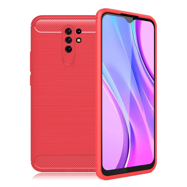 Carbon Flex case Xiaomi Redmi 9 - Rød Red