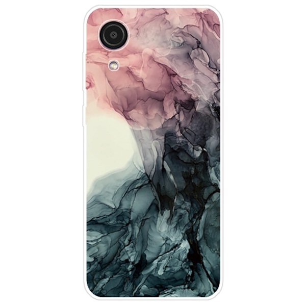 Marble Samsung Galaxy A03 Core Etui - Pale Pink og Grøn Marmor Multicolor