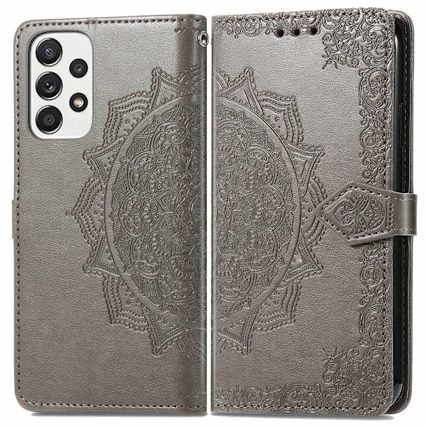 Mandala Samsung Galaxy A53 5G Flippetui - Grå Silver grey