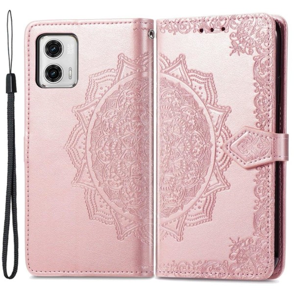 Mandala läder Motorola Moto G73 fodral - Rosa Rosa