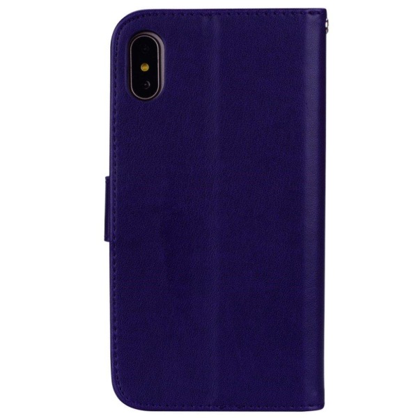 iPhone Xs Max painettu ruusu kuvio tapauksessa - Violetti Purple