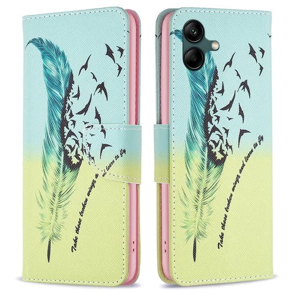 Wonderland Samsung Galaxy A04 Flip Etui - Fjer Green