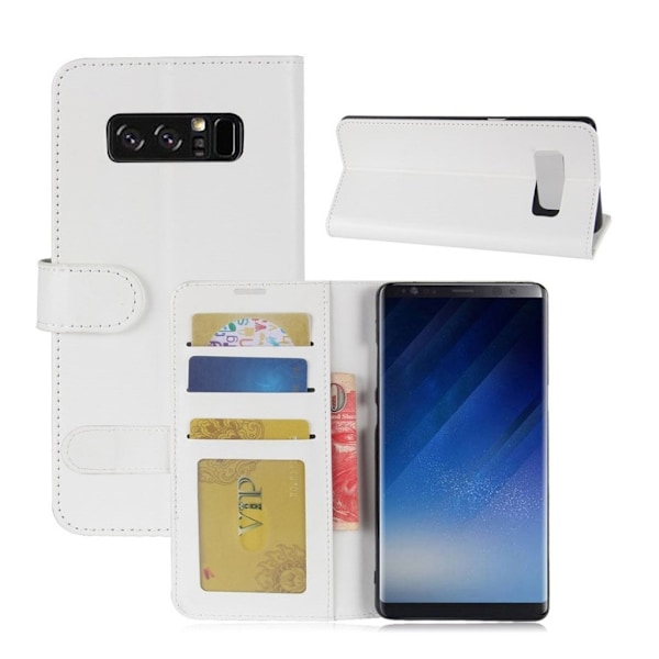 Samsung Galaxy Note 8 tyylikäs nahkakotelo - Valkoinen White