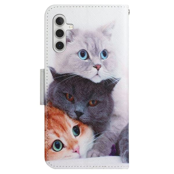 Wonderland Samsung Galaxy A14 Flippetui - Tre Katter Silver grey