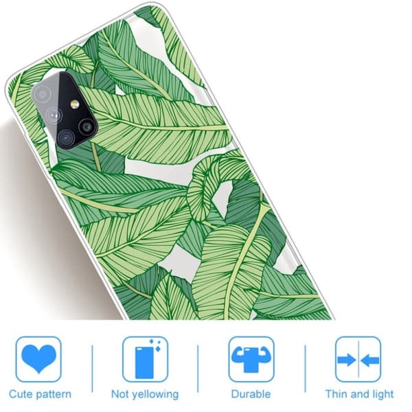 Deco Samsung Galaxy M51 Etui - Leaves Green