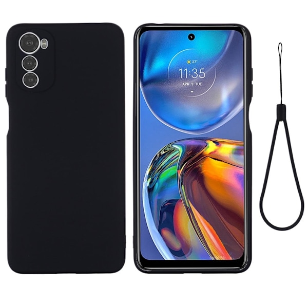 Matte Liquid Silikone Cover til Motorola Moto E32s / E32 - Sort Black
