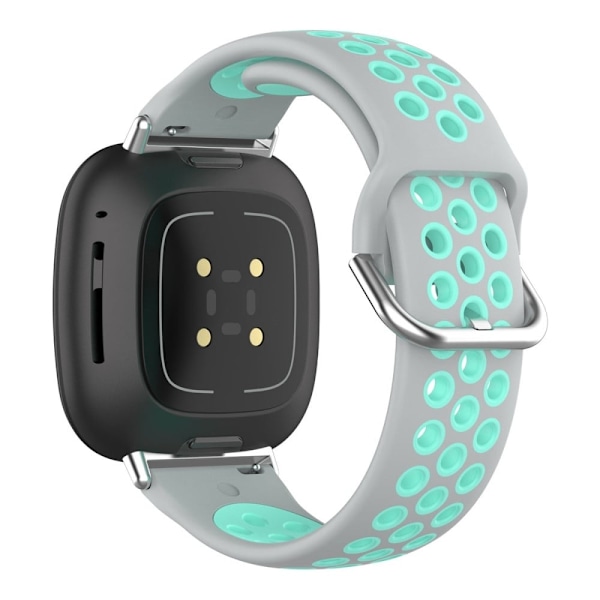 Fitbit Sense 2 / Versa 4 dubbelfärgat klockarmband i silikon - Grå / Blågrön Blå
