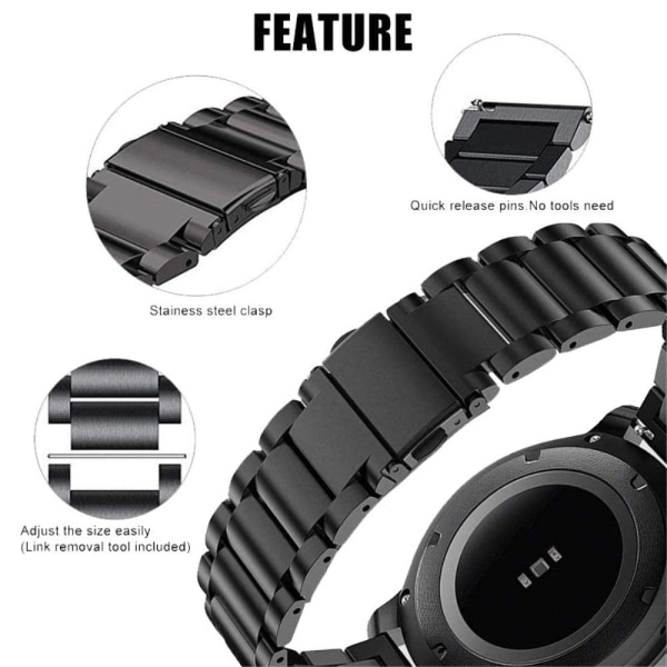 18mm Universal titanium steel watch strap - Black Svart