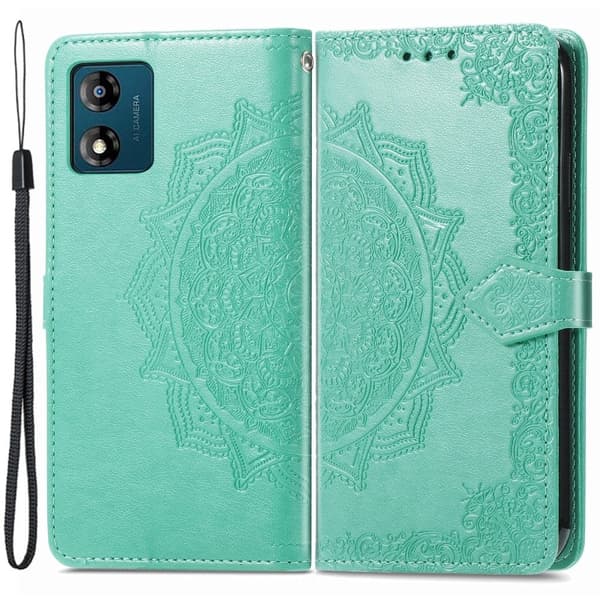 Mandala Motorola Moto E13 Flip Etui - Grøn Green