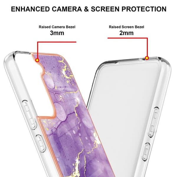 Marble Samsung Galaxy S22 Plus Etui - Lilla Marmor Haze Purple