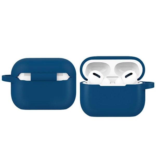 AirPods Pro 2 silikonetui med spenne - Midnattsblå Blue