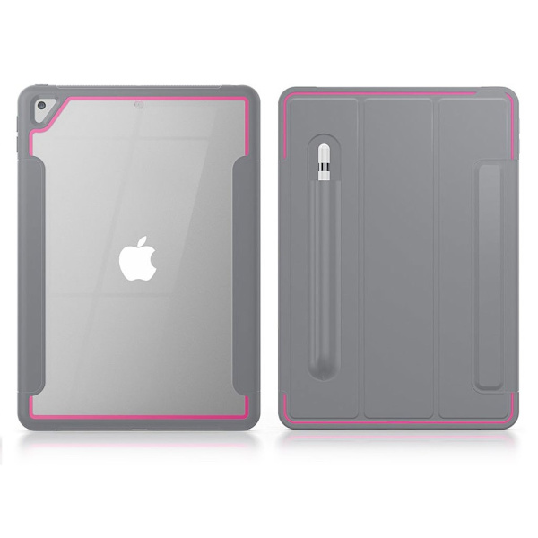iPad 10.2 (2019) elegant trefoldig etui - Grå / Rose Silver grey