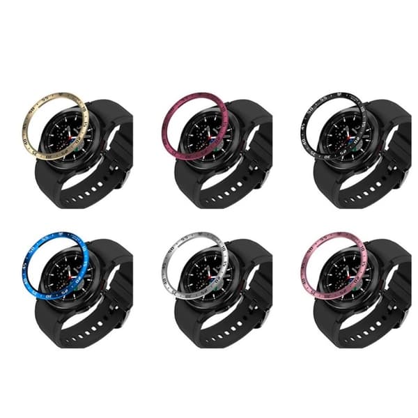 Samsung Galaxy Watch 4 Classic (46 mm) tidsskala med ring i rostfritt stål - Blå / Vit Blå