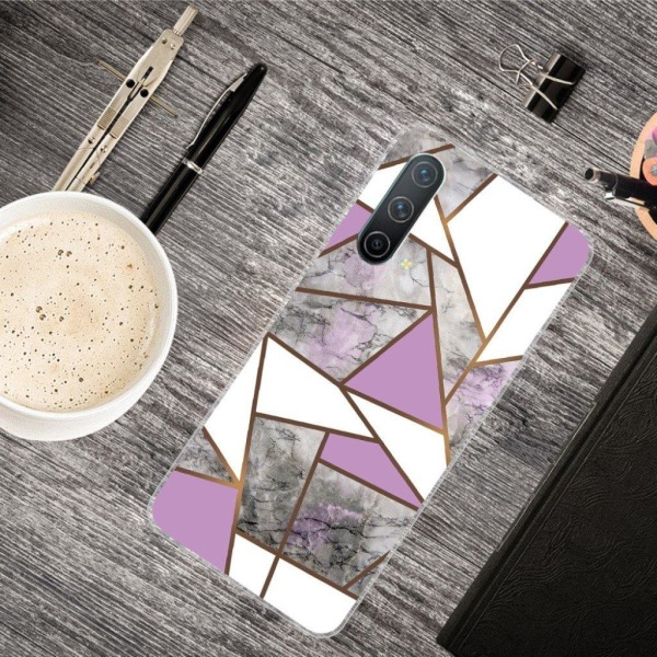 Marble design OnePlus Nord CE 5G cover - Lilla / Hvid / Grå Marm Multicolor