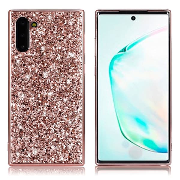 Glitter Samsung Galaxy Note 10 deksel - Rose gull Pink