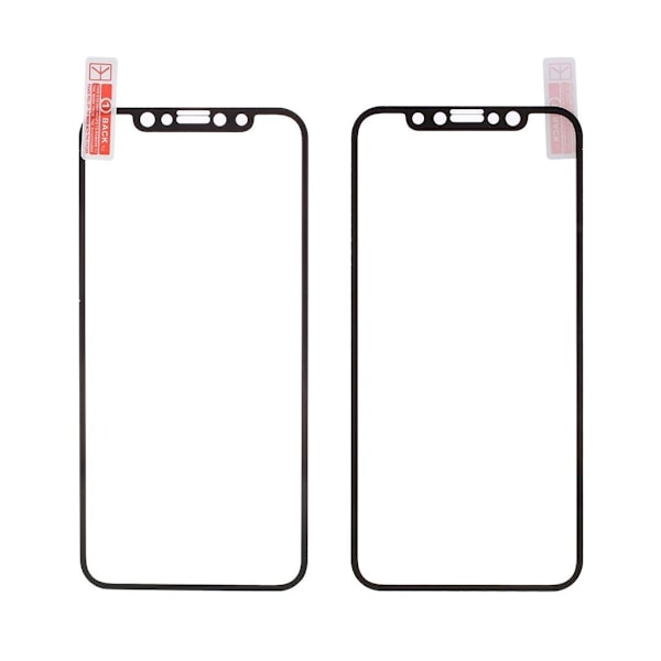 iPhone X Extra glas med färgad kant - Svart Svart