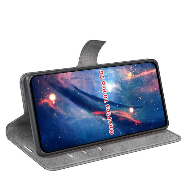 Lompakko Nahkakotelo For OnePlus 10 Pro - Harmaa Silver grey