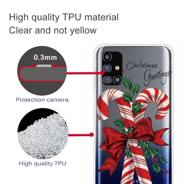 Juleveske til Samsung Galaxy M51 - Sukkerrør Red
