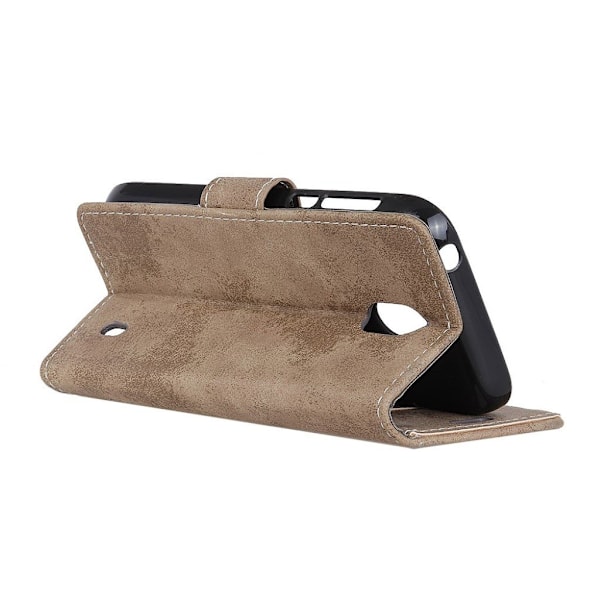 Nokia 1 plånboksliknande läderfodral - Khaki Brun