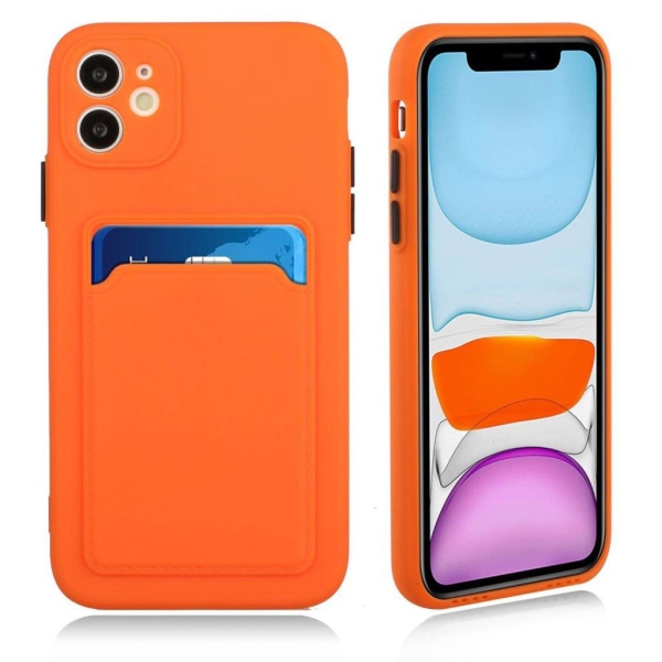 Card Holder Suojakuori For iPhone 12 Mini - Oranssi Orange