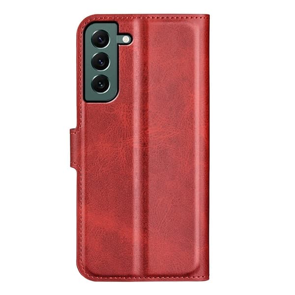 Hållbart konstläder Samsung Galaxy S23 Plus fodral med plånbok - Röd Röd