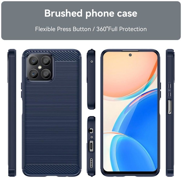 Carbon Flex Suojakotelo Honor X8 - Sininen Blue