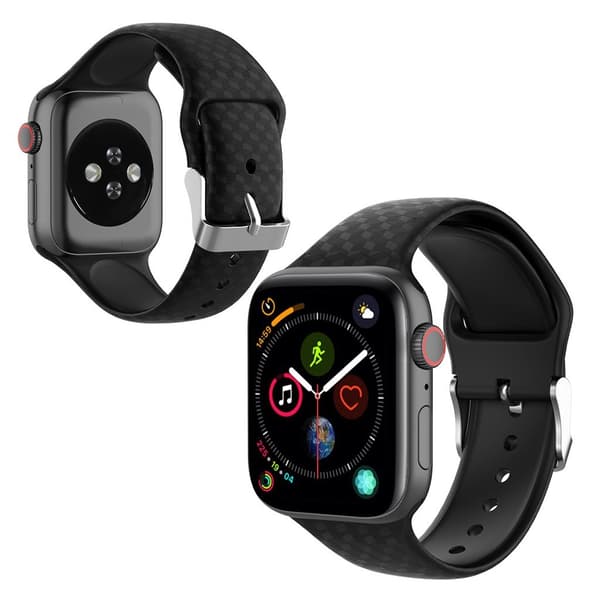 Apple Watch Series 5 44mm 3D Rhinsten silikone Urrem - Sort Black