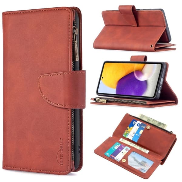 Premium Wallet Samsung Galaxy A72 5G etui i Oransje Orange