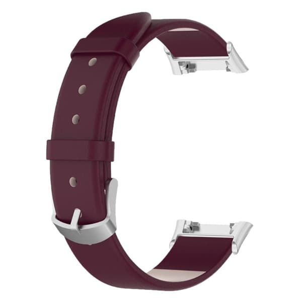 Oppo Watch Free klockarmband i läder - Vinröd Röd