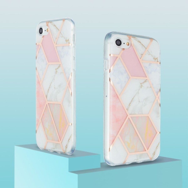 Marble design Apple Smartphone cover - Pink / Hvid Pink
