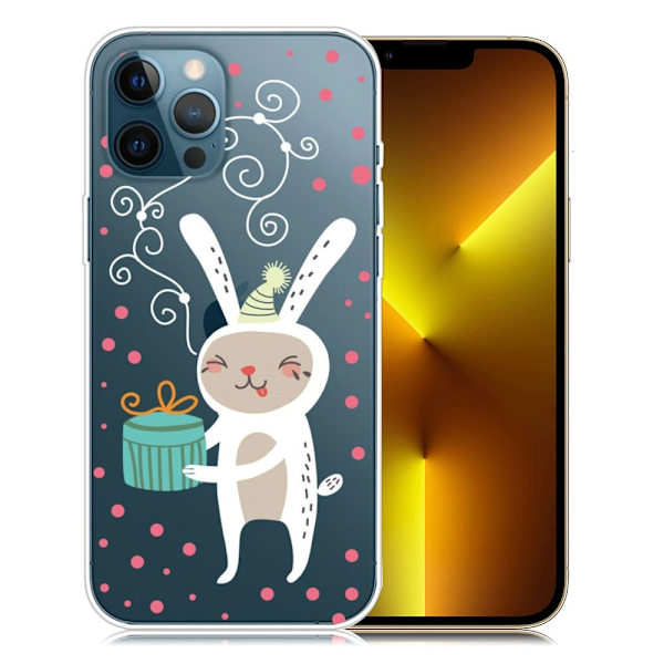 Joulu iPhone 13 Pro Max tapauksessa - Jänis Antaa Lahjan Multicolor
