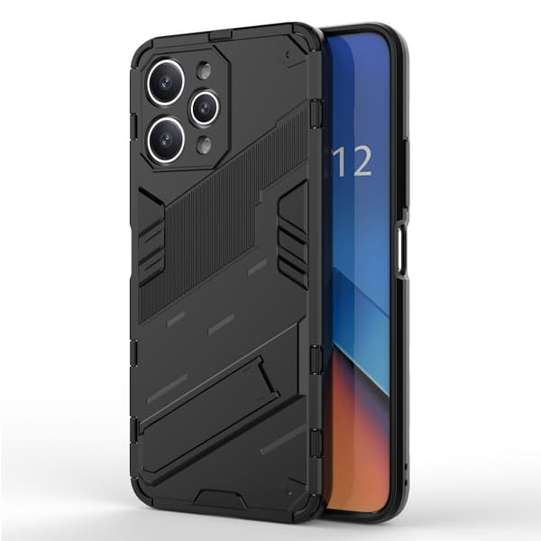 Stødsikker Hybrid Cover med A Moderne Touch til Xiaomi Redmi 12 - Sort Black