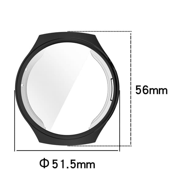 Huawei Watch 4 Pro Flexible Watch Case Full Coverage Suojakotelo - Sähkökromattu Musta Black