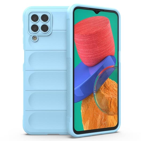 Mjukt greppformat Samsung Galaxy M33 5G skal - Blå Blå