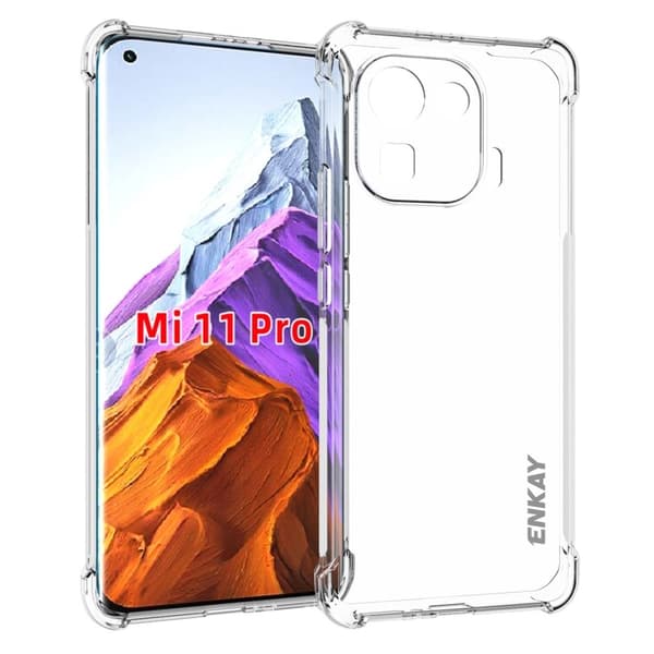 ENKAY klart fallsikkert etui for Xiaomi Mi 11 Pro Transparent
